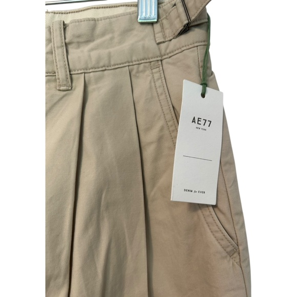 NWT American Eagle AE77 Premium Pleated Cargo Pants Khaki Women's Size 8 NEW - Picture 6 of 10